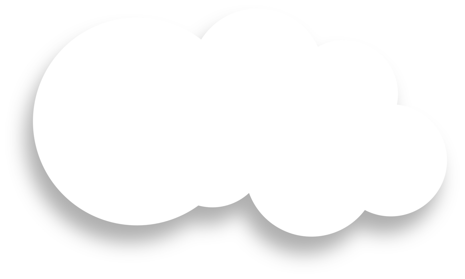 White Cloud with Shadow Design Element png