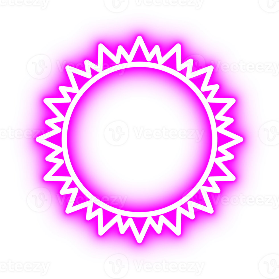 Glowing Neon Sun Design Element png