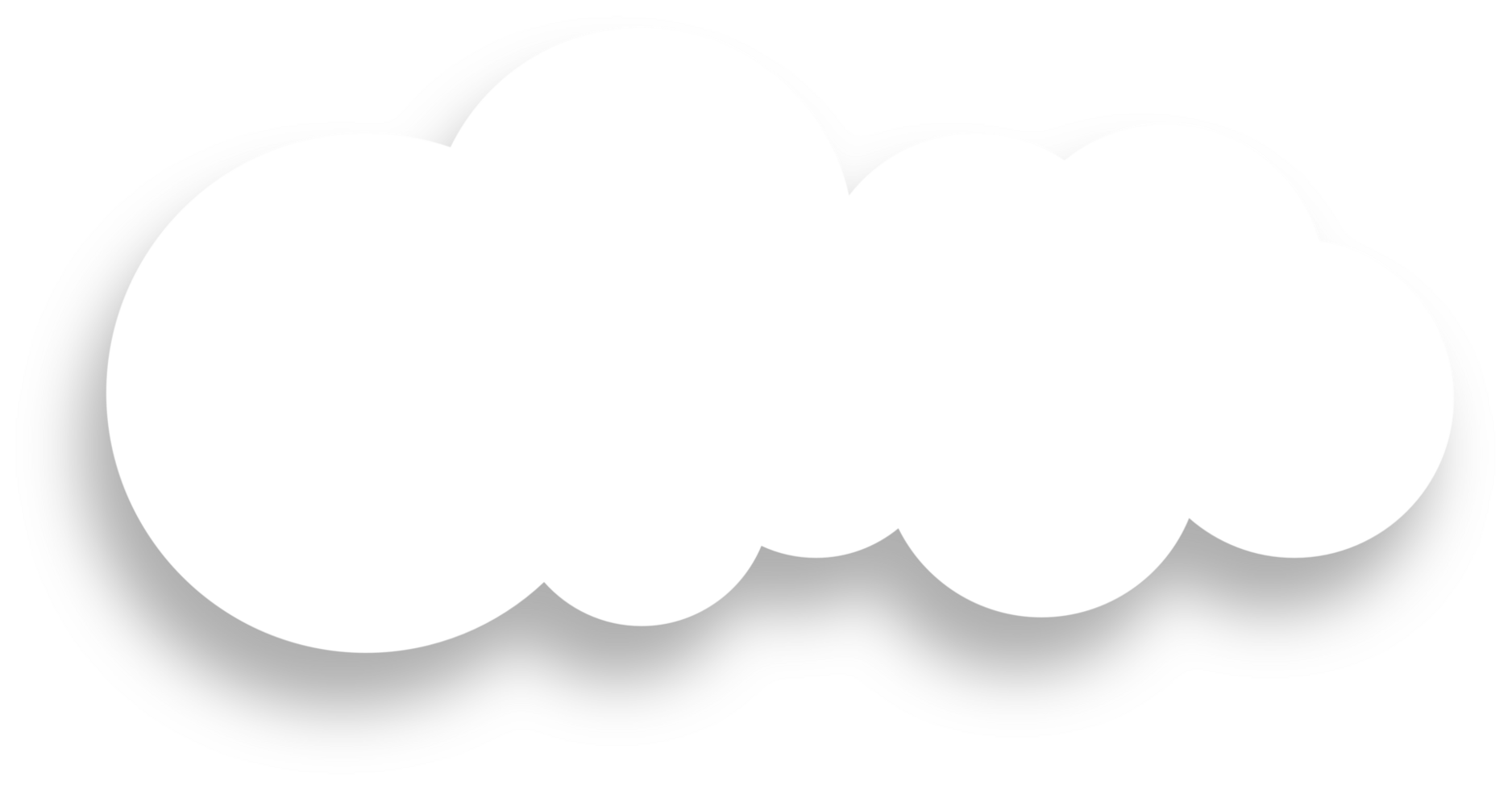 White Cloud with Shadow Design Element png