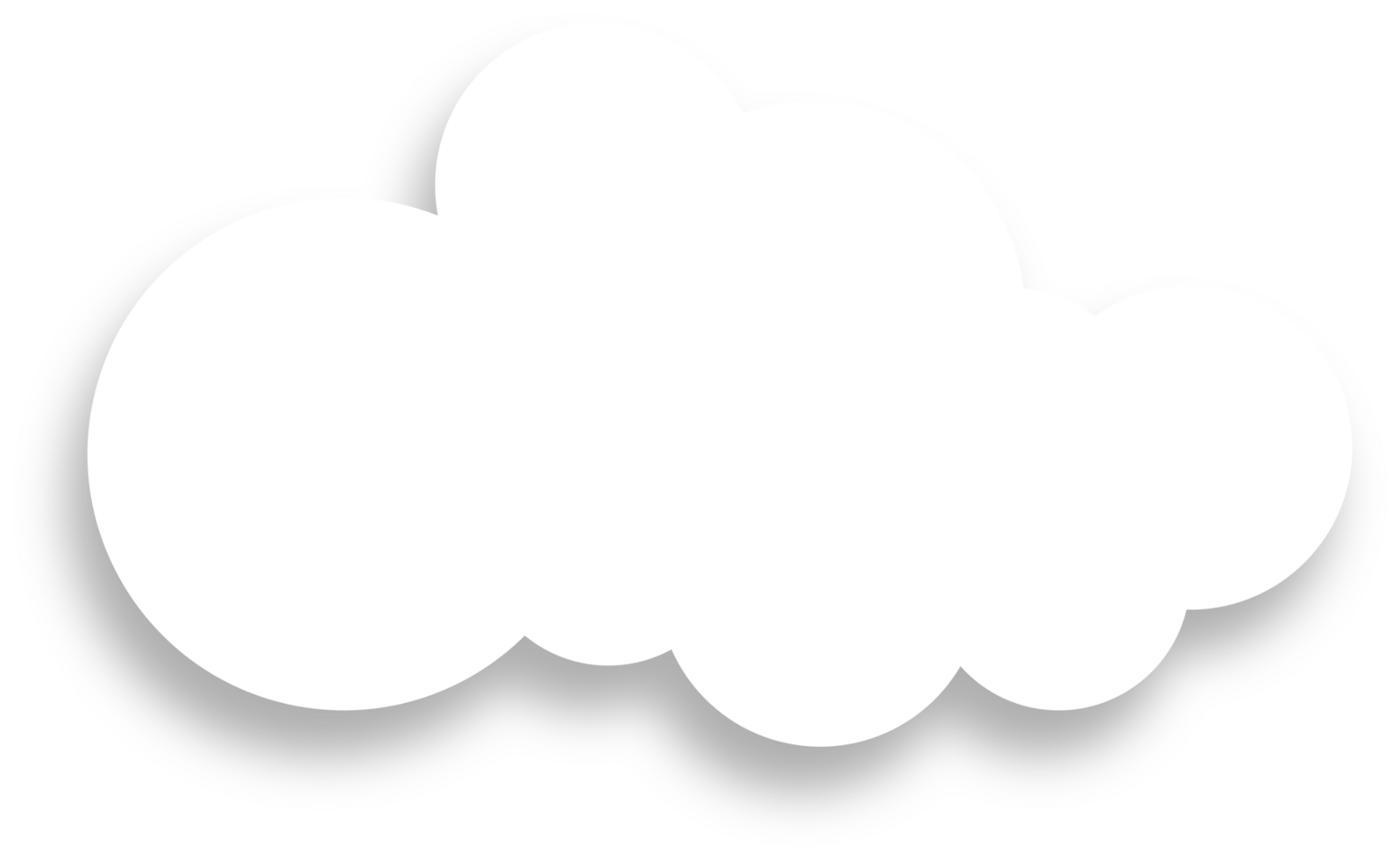 White Cloud with Shadow Design Element png
