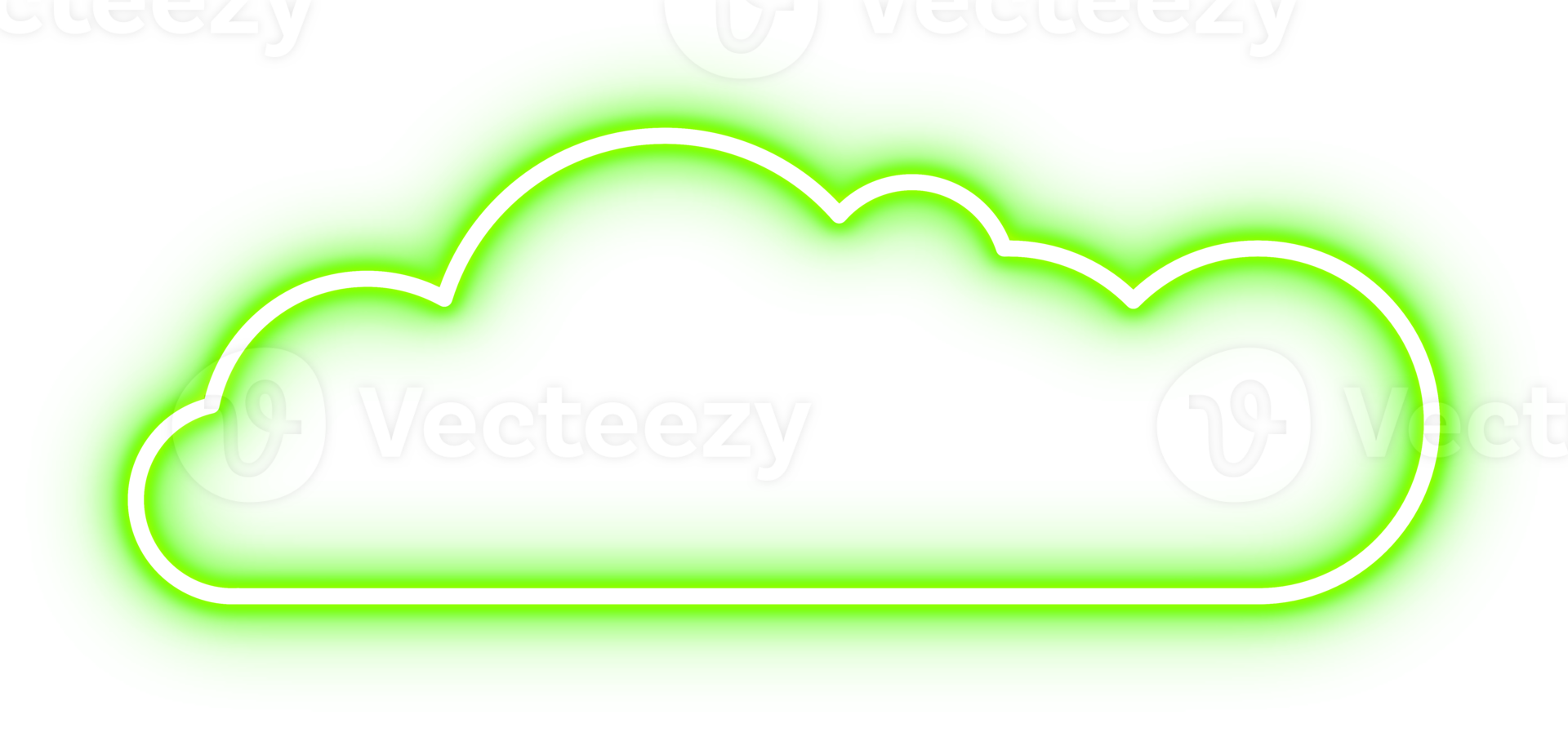 Glowing Neon Cloud Design Element png