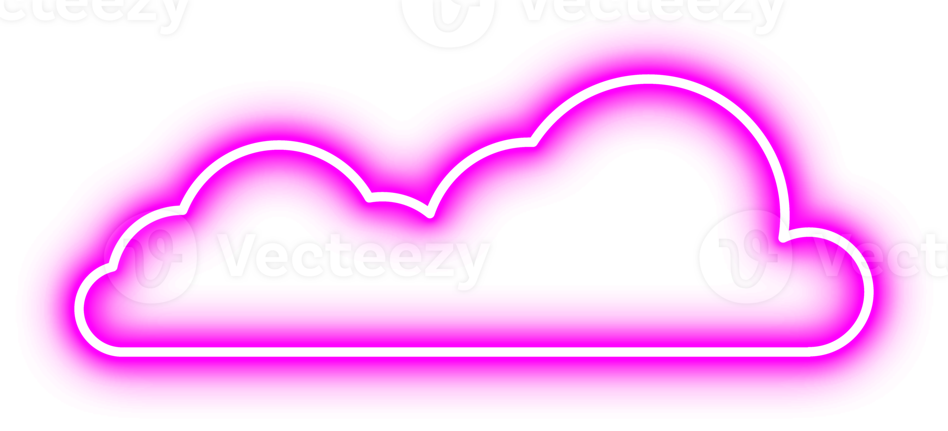 Glowing Neon Cloud Design Element png