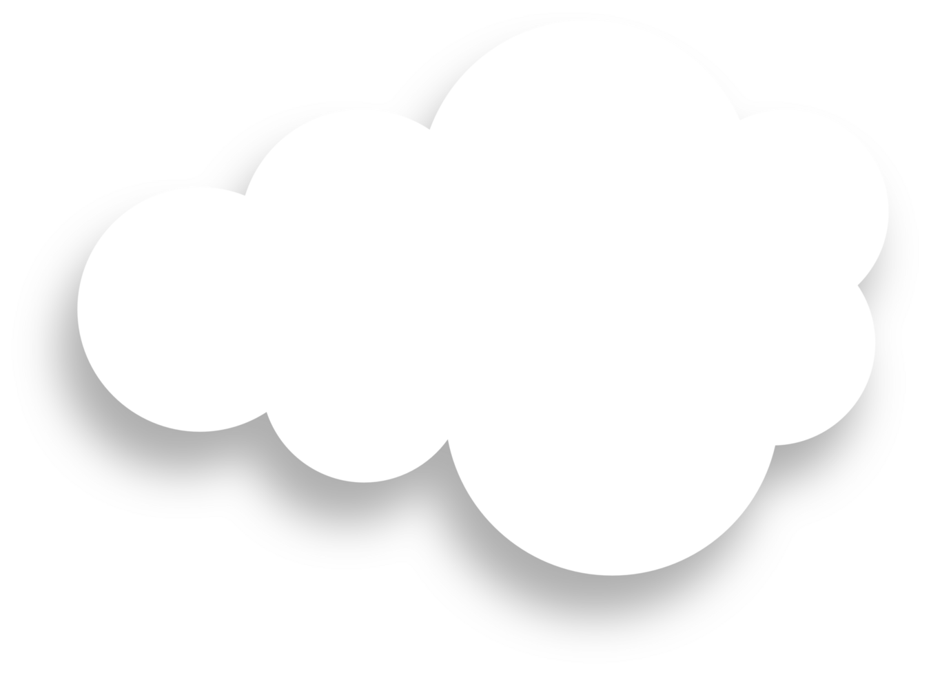 White Cloud with Shadow Design Element png