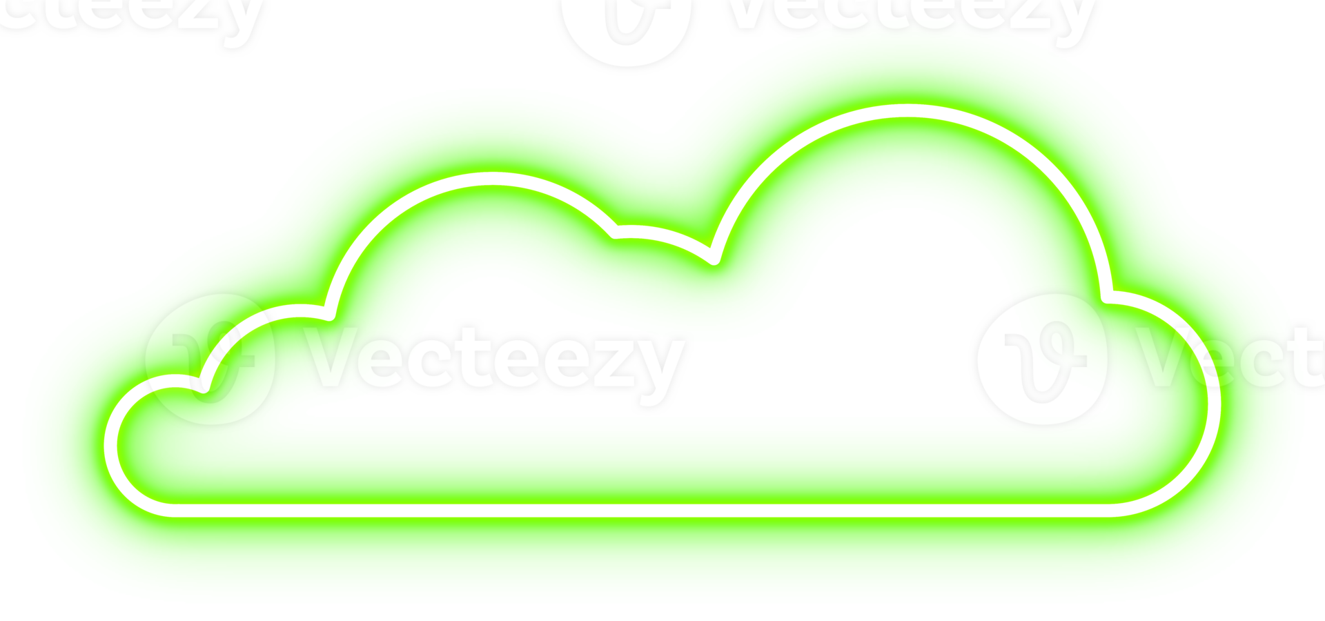 Glowing Neon Cloud Design Element png
