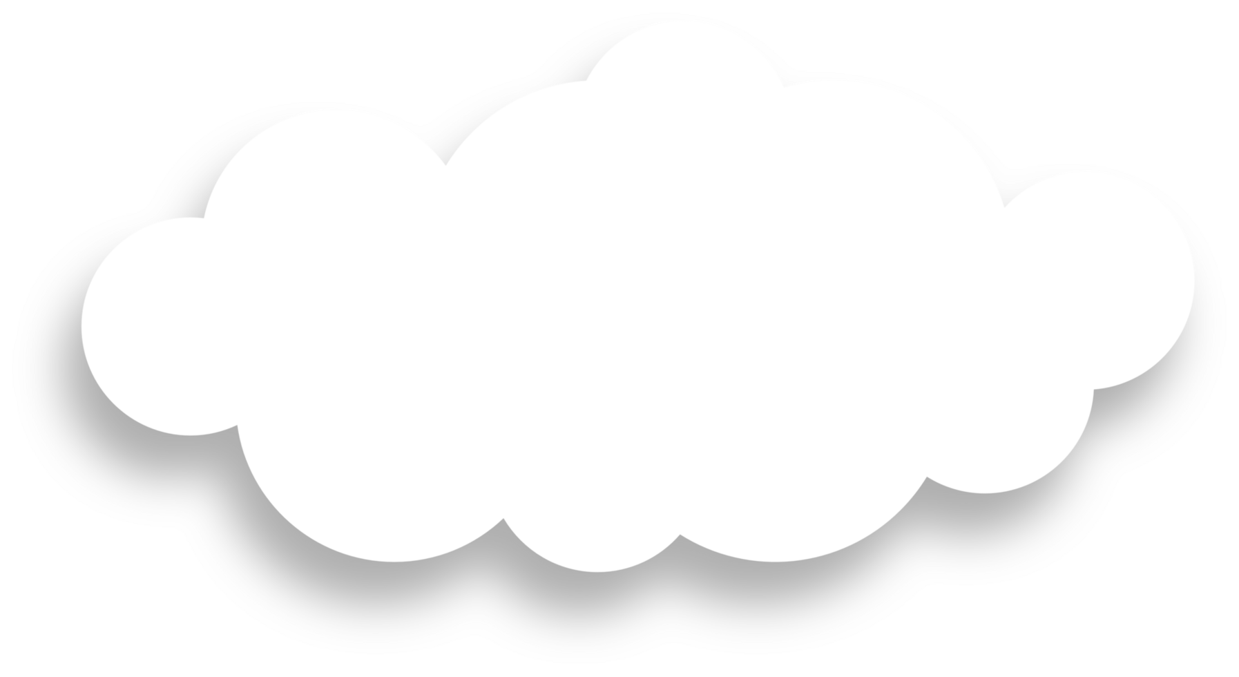White Cloud with Shadow Design Element png