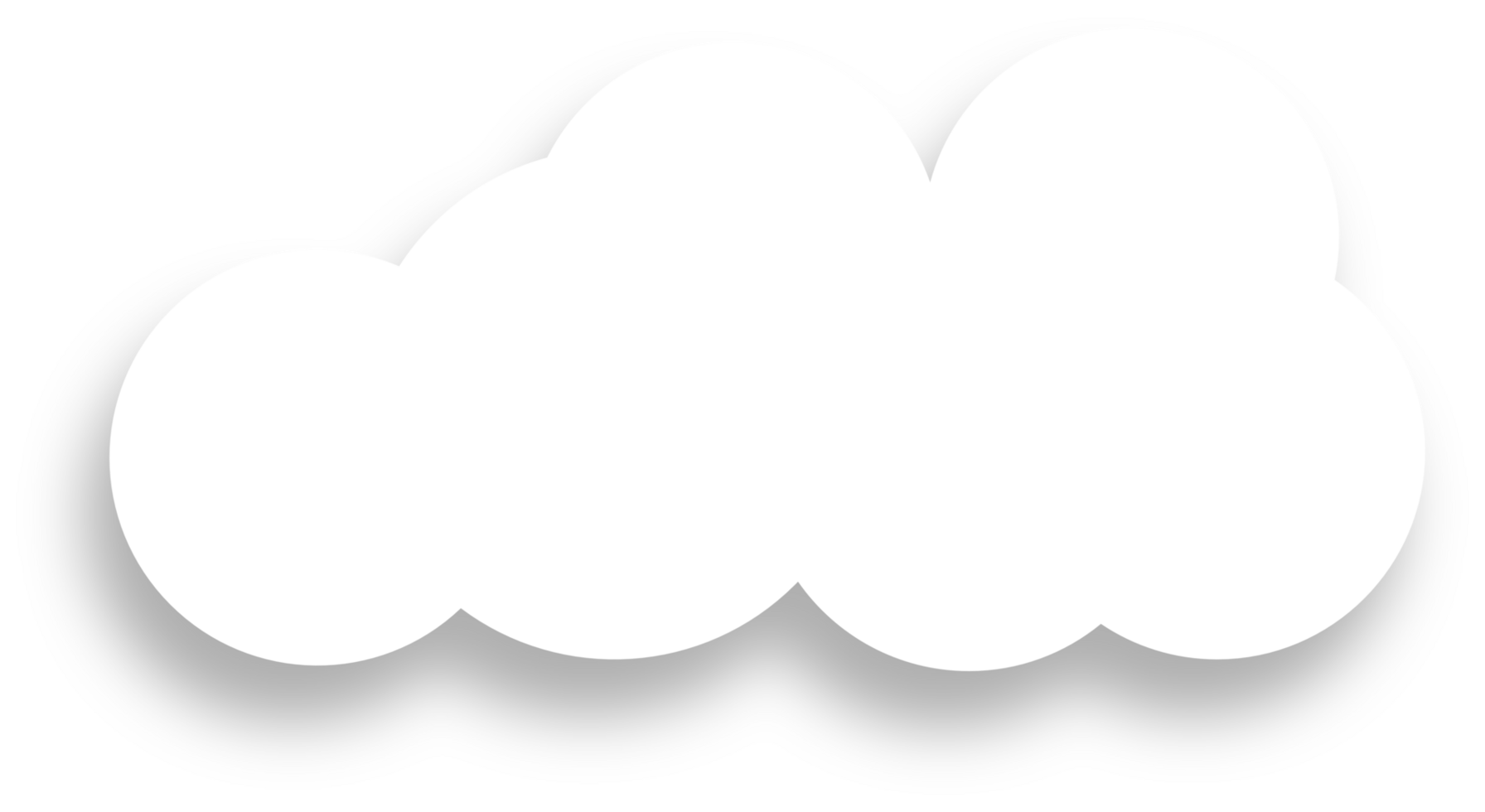 White Cloud with Shadow Design Element png
