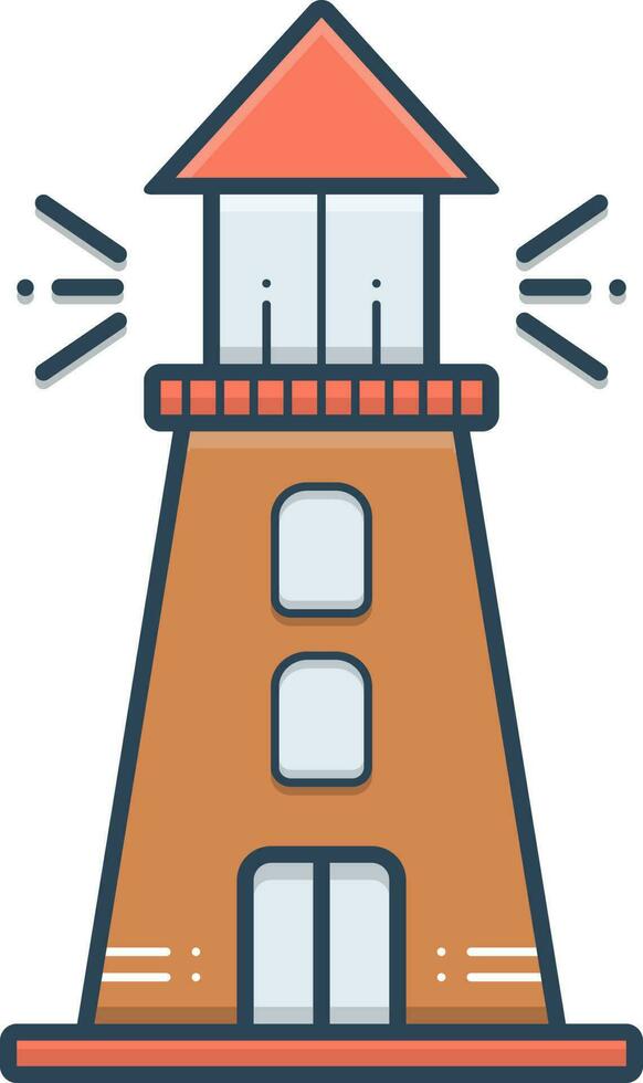 color icon for lighthouse vector