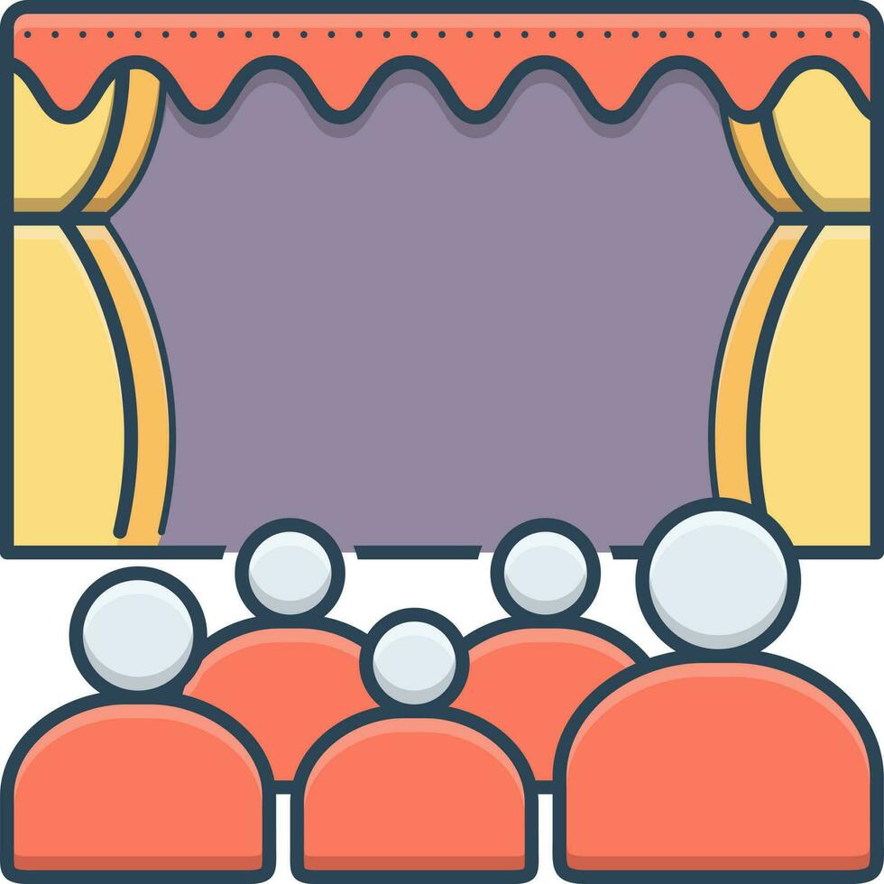 color icon for theater vector