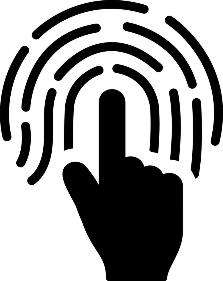 solid icon for finger vector