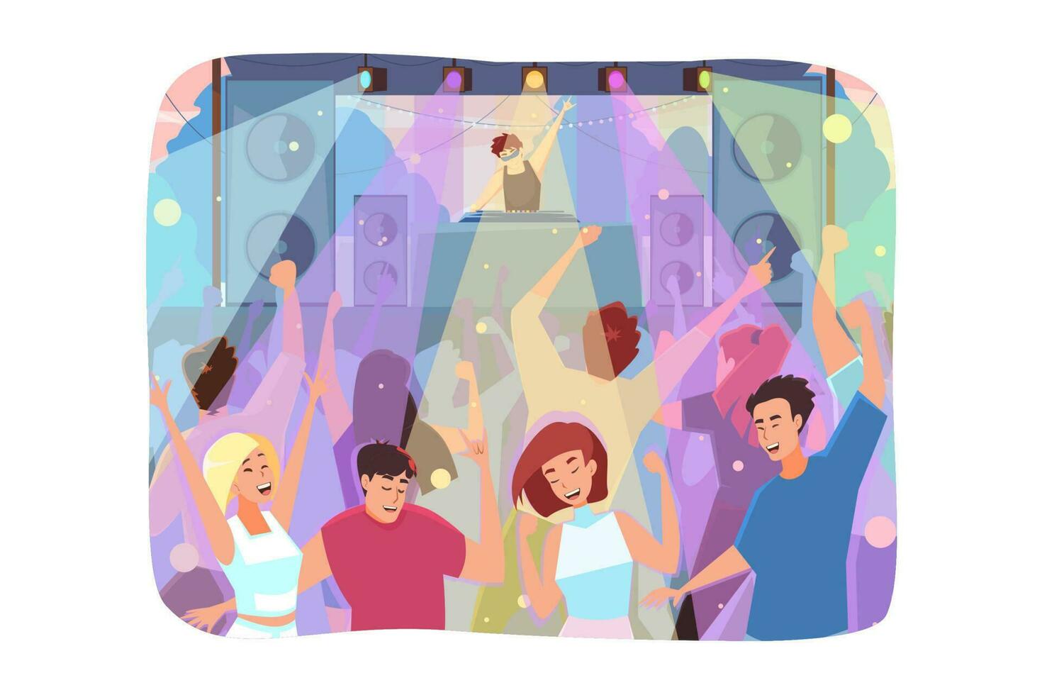 música, fiesta, bailar, verano, fest concepto vector