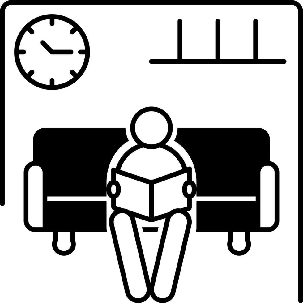 solid icon for waiting room vector