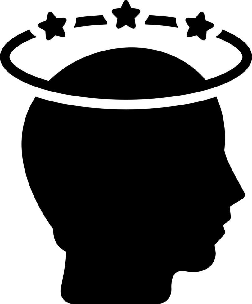 solid icon for headache vector