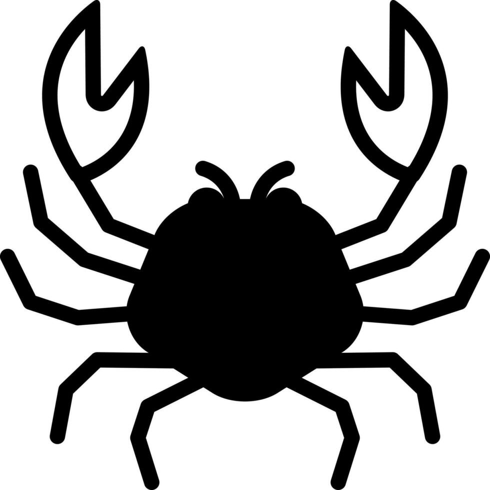 solid icon for crab vector