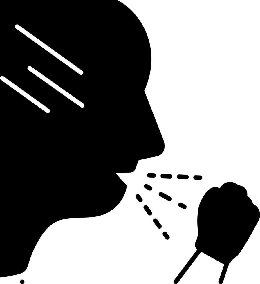 solid icon for cough vector