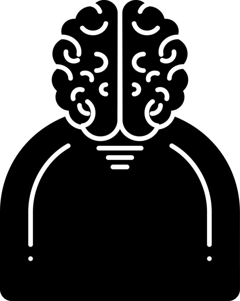 sólido icono para humano cerebro vector