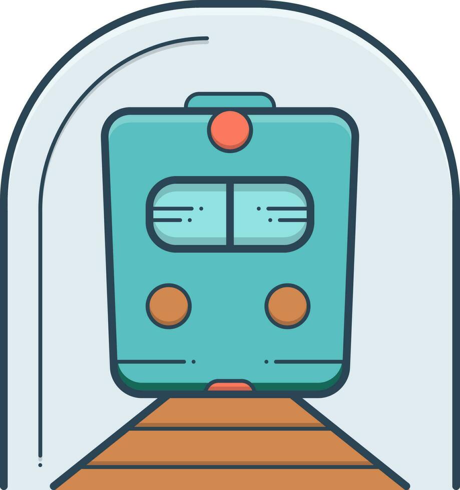 color icon for subway vector