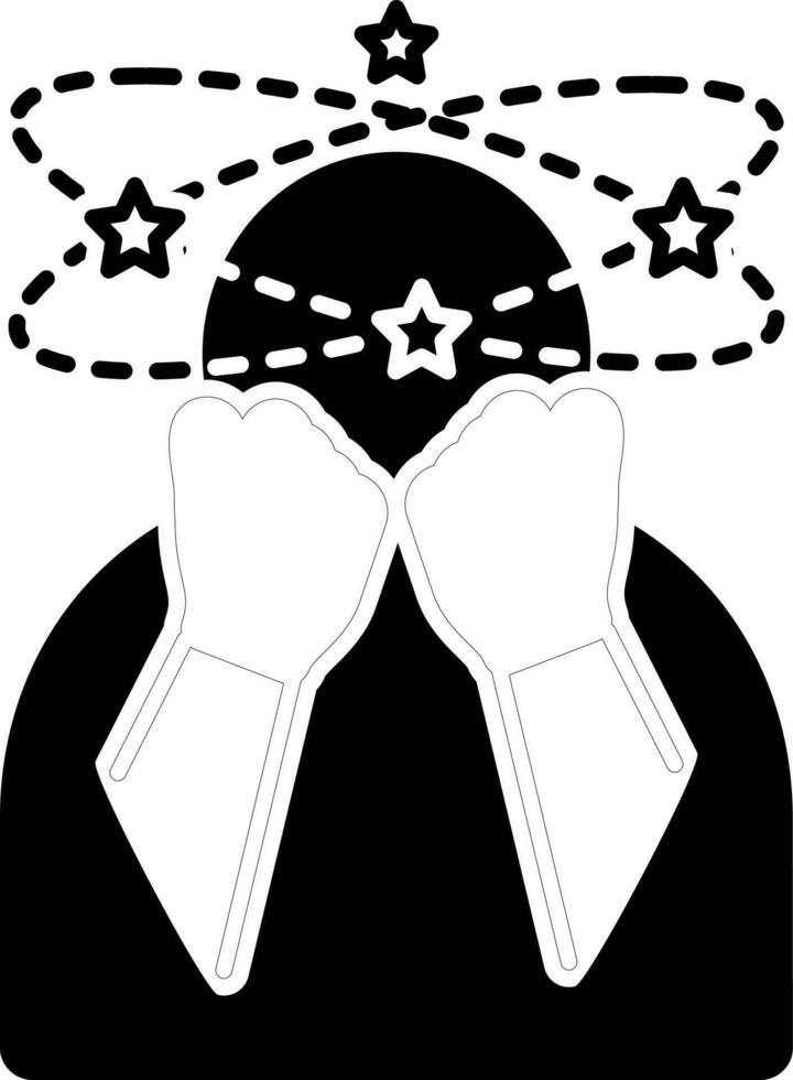 solid icon for dizziness vector