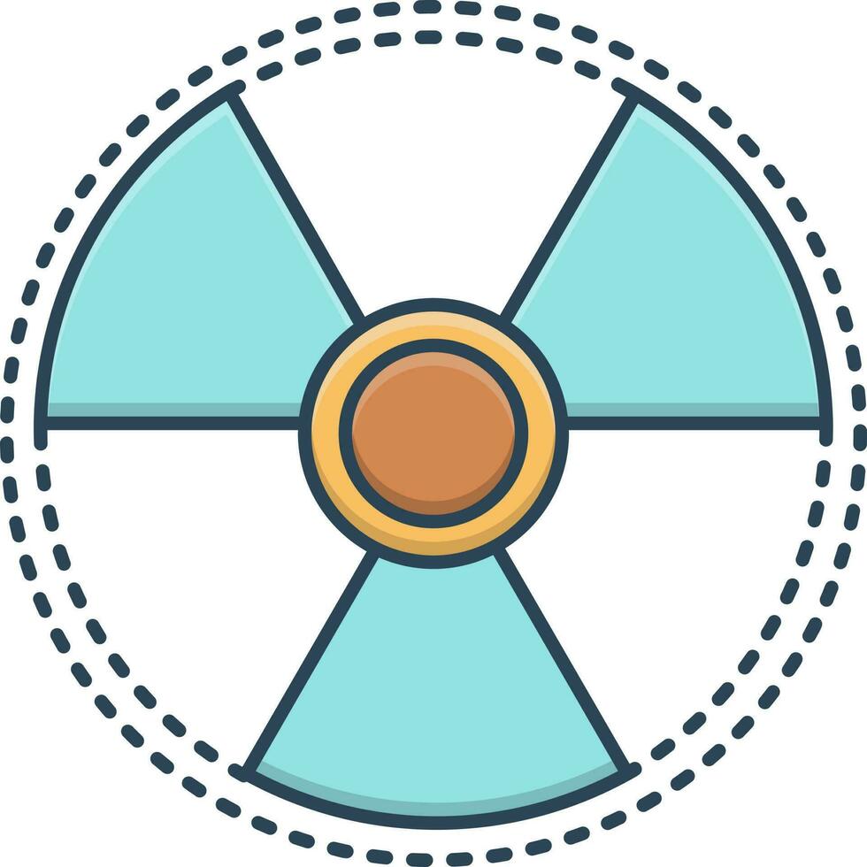 color icon for radiation sign vector