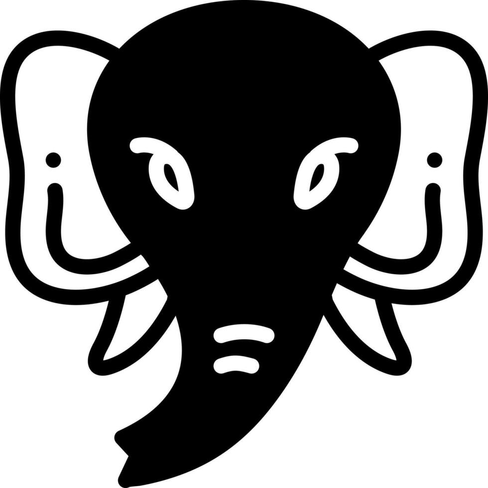 sólido icono para elefante vector