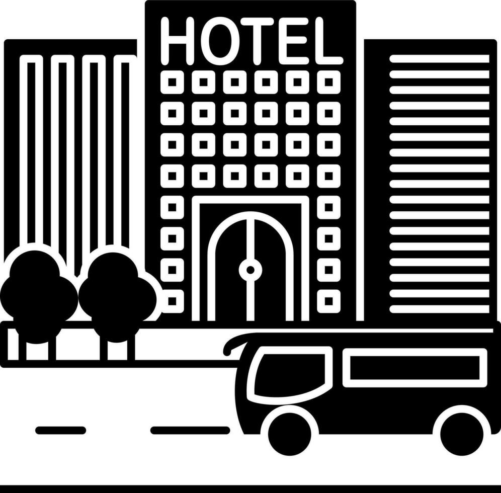 sólido icono para hotel vector