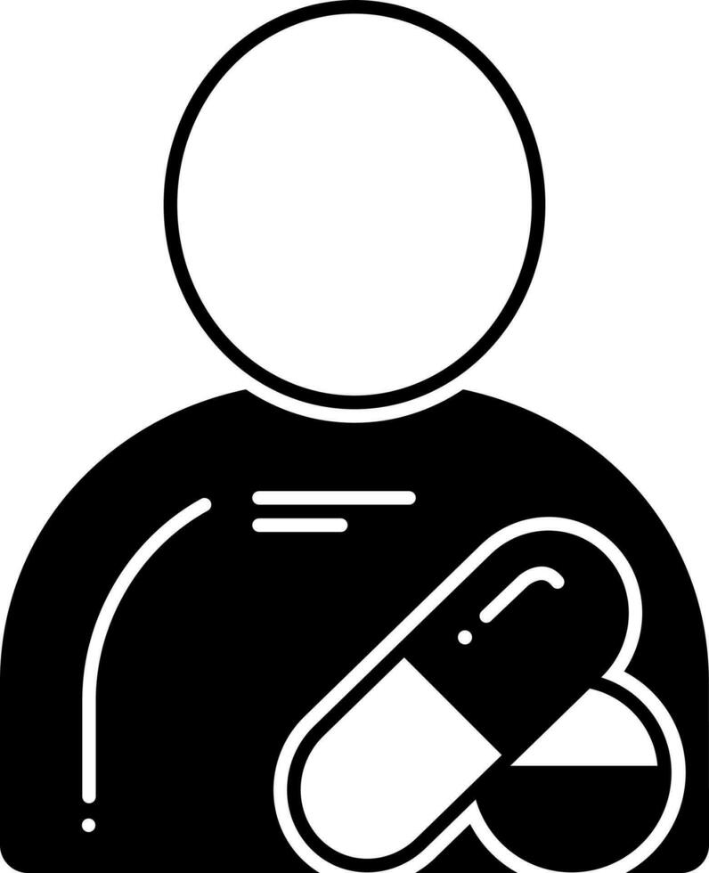 solid icon for male patient vector