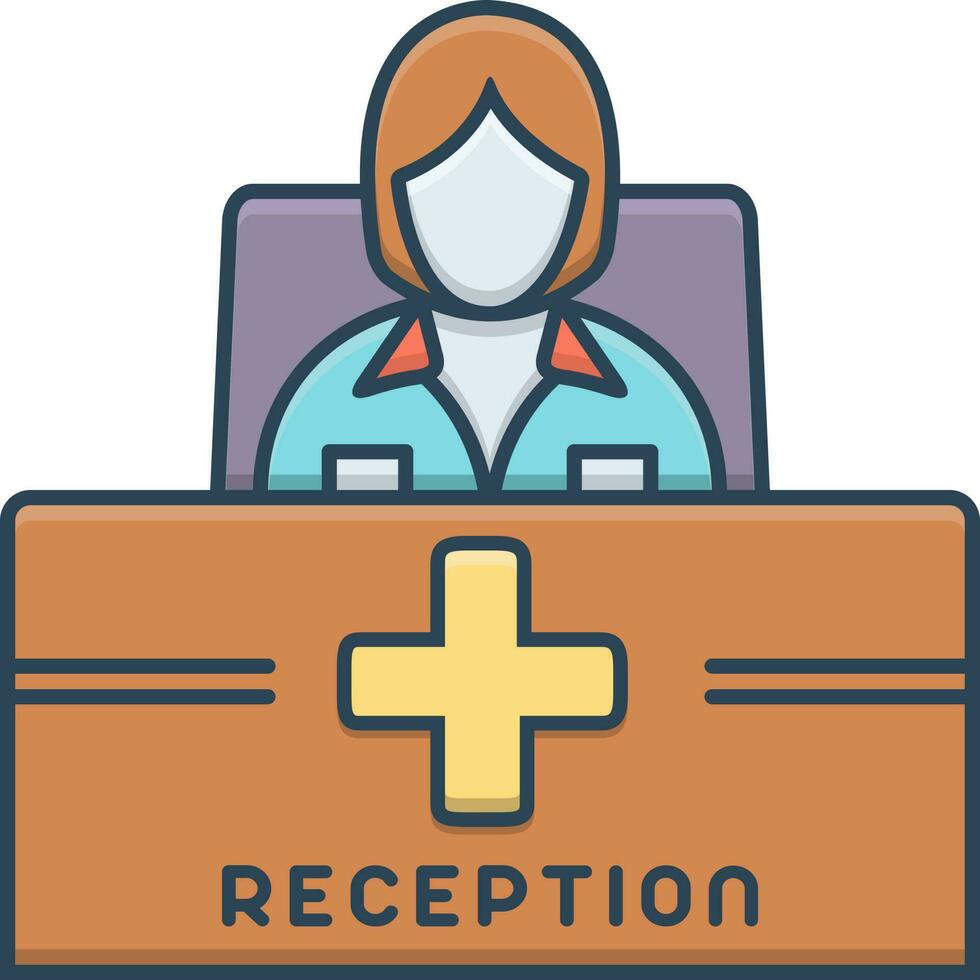 color icon for receptionist vector