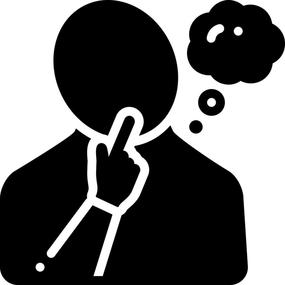 solid icon for thoughtful vector