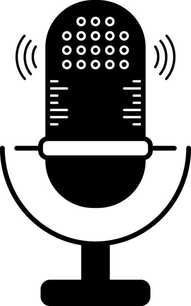 solid icon for microphone vector