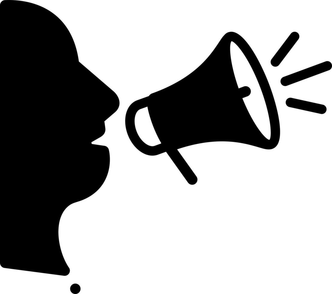 solid icon for outspoken vector