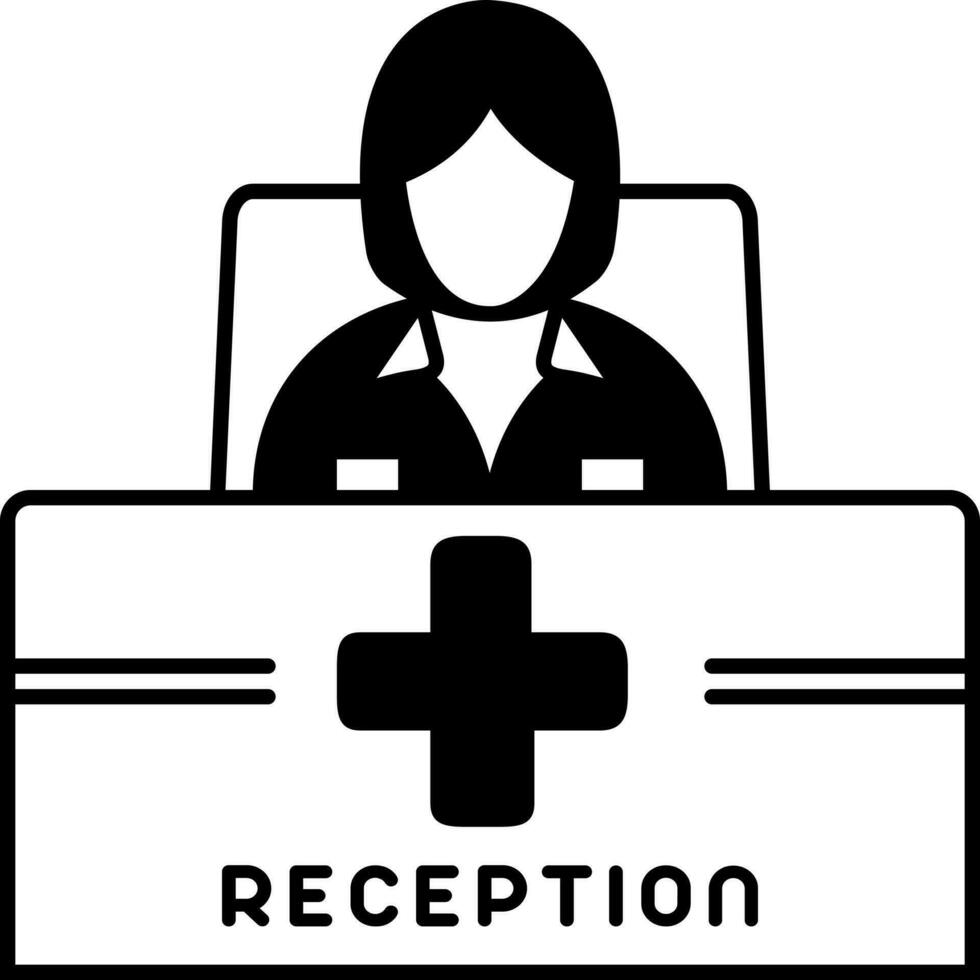 solid icon for receptionist vector