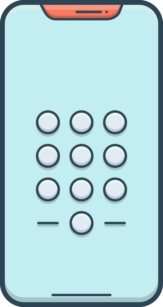 color icon for passcode vector