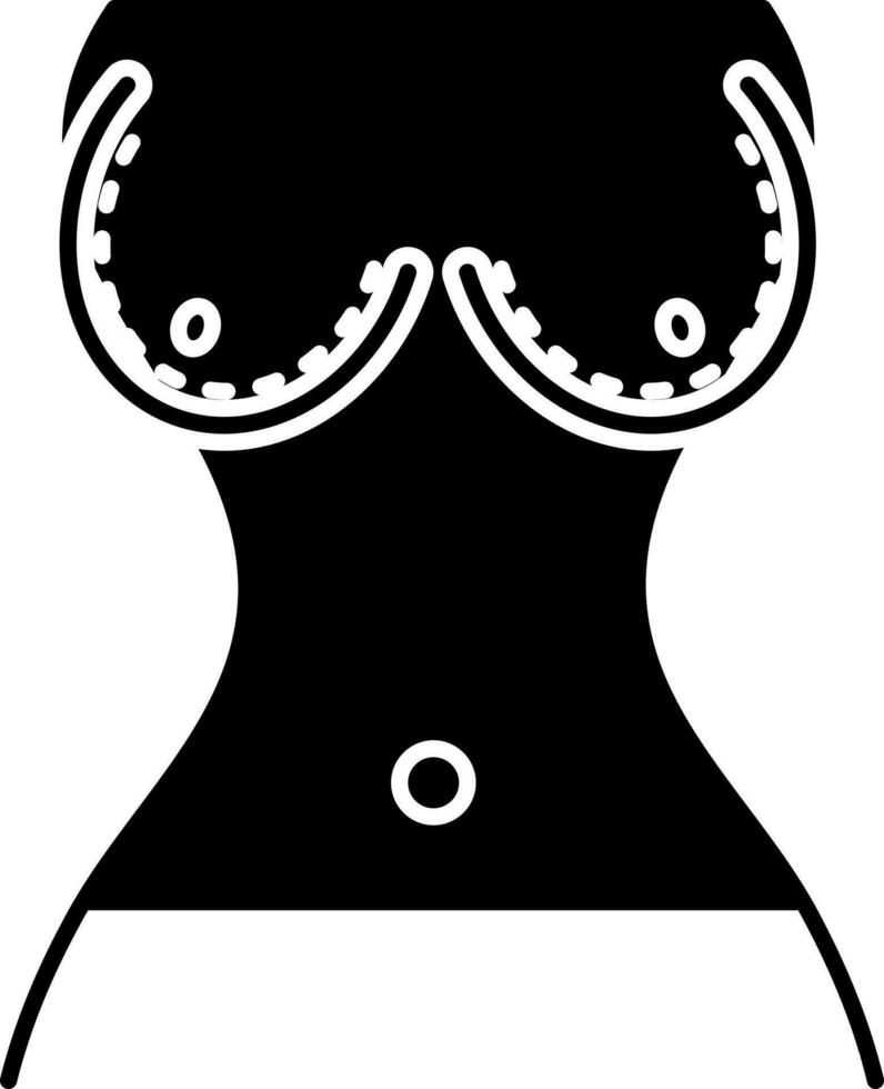 solid icon for breast reduction vector