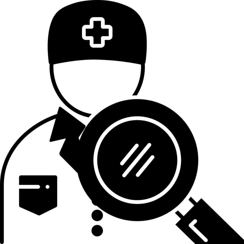 solid icon for doctor search vector