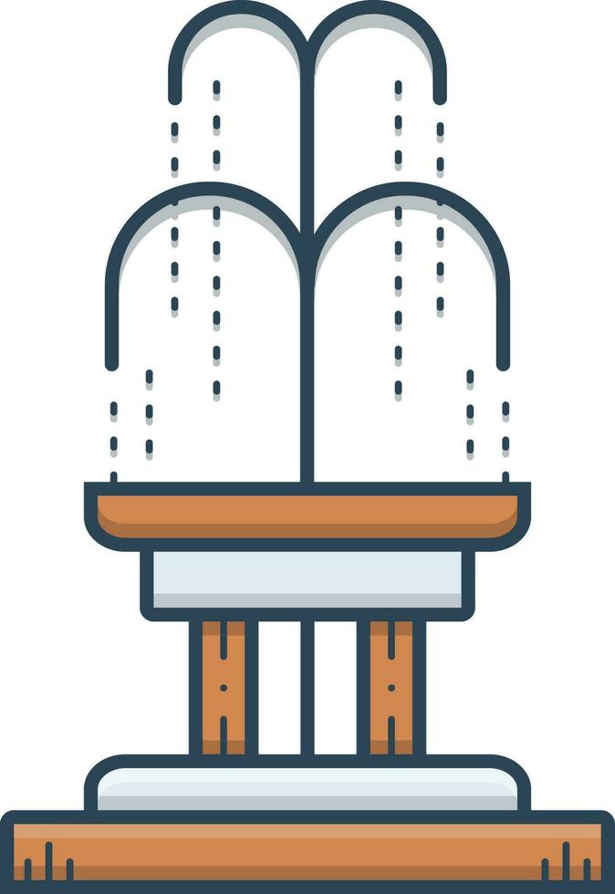 color icon for fountain vector