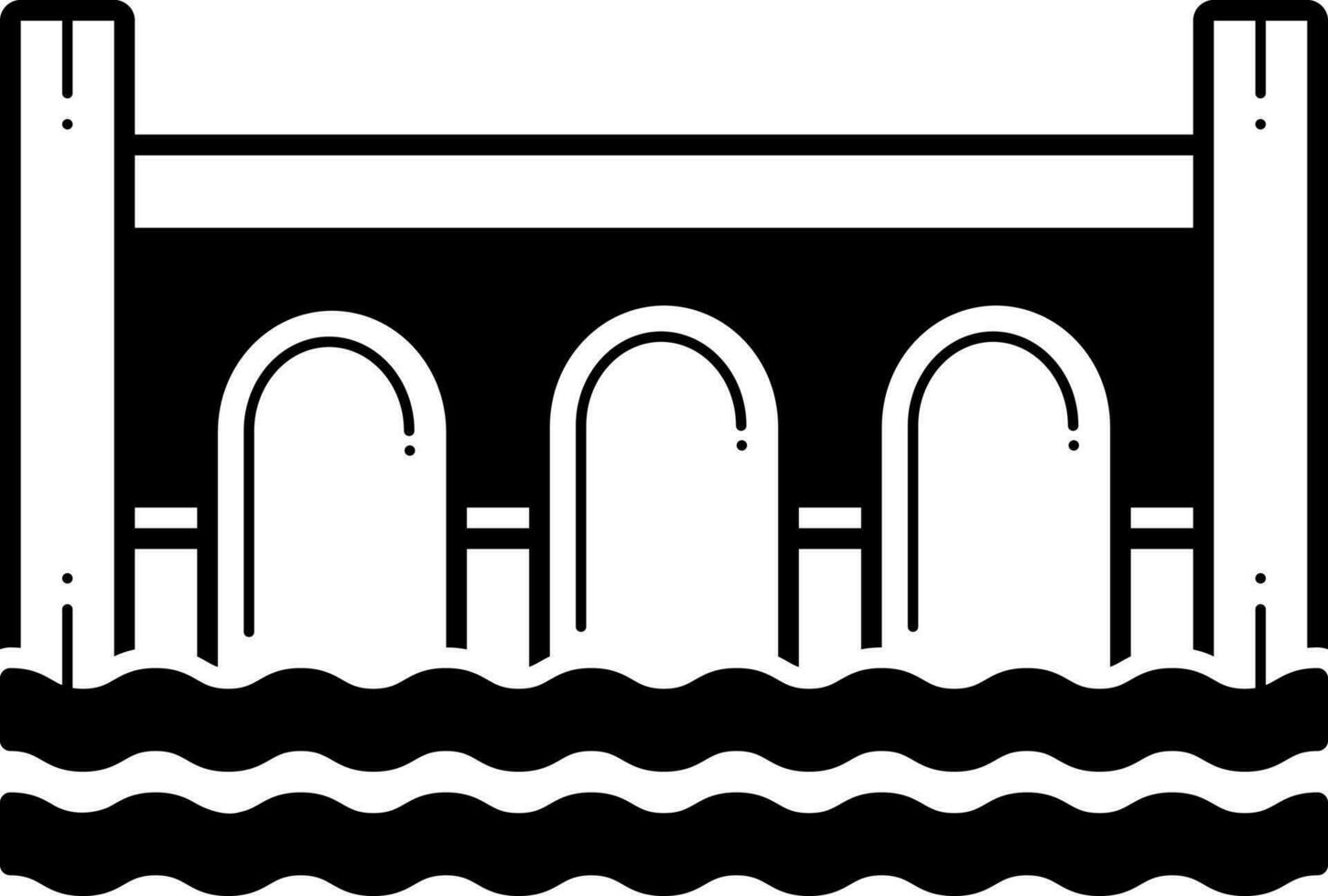 solid icon for bridge vector