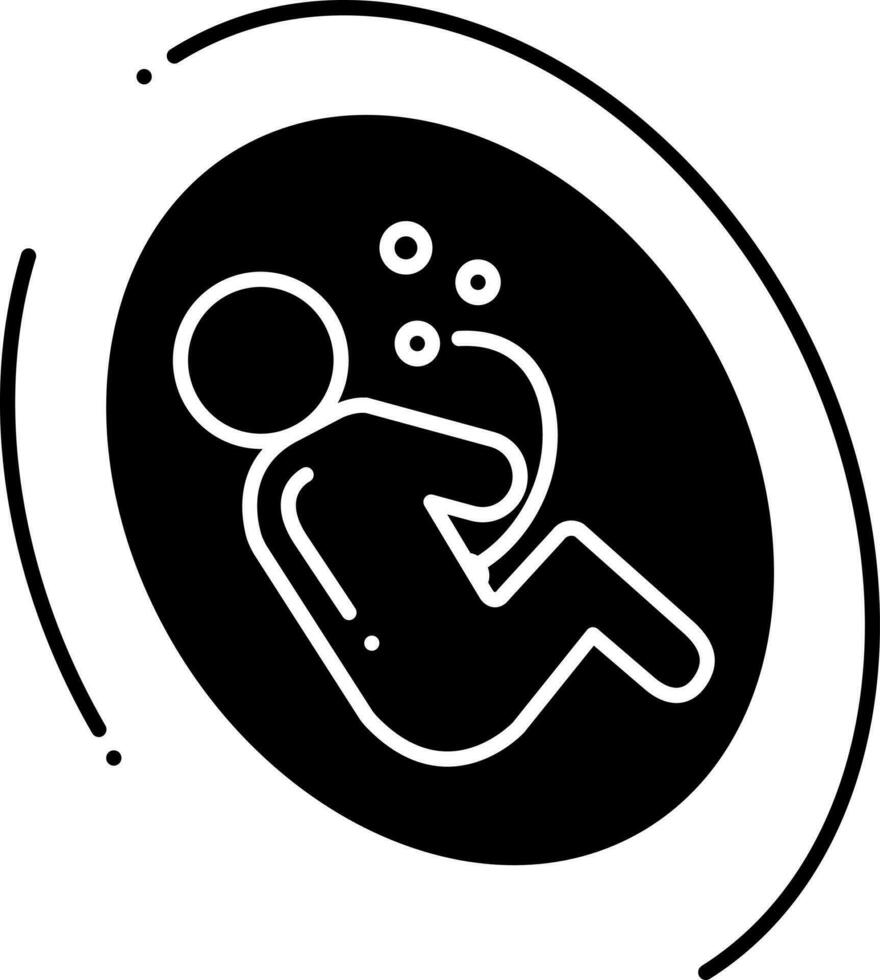 solid icon for fetus vector