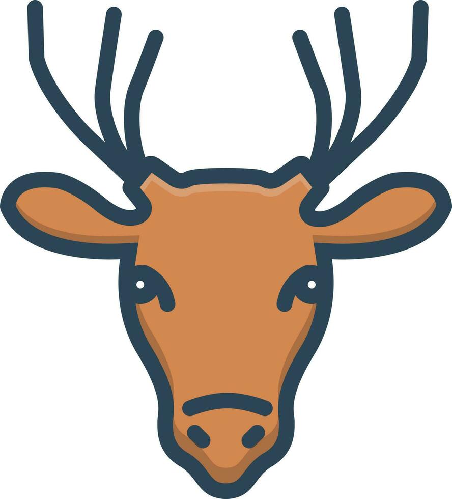 color icono para ciervo vector