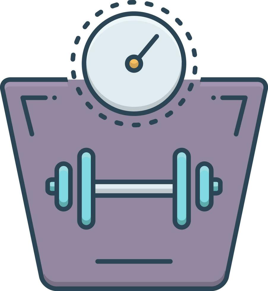 color icon for weight increase vector