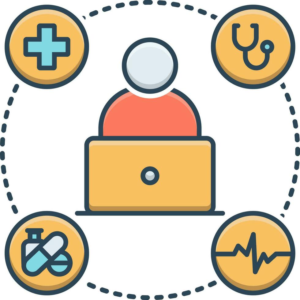 color icon for online medical help vector