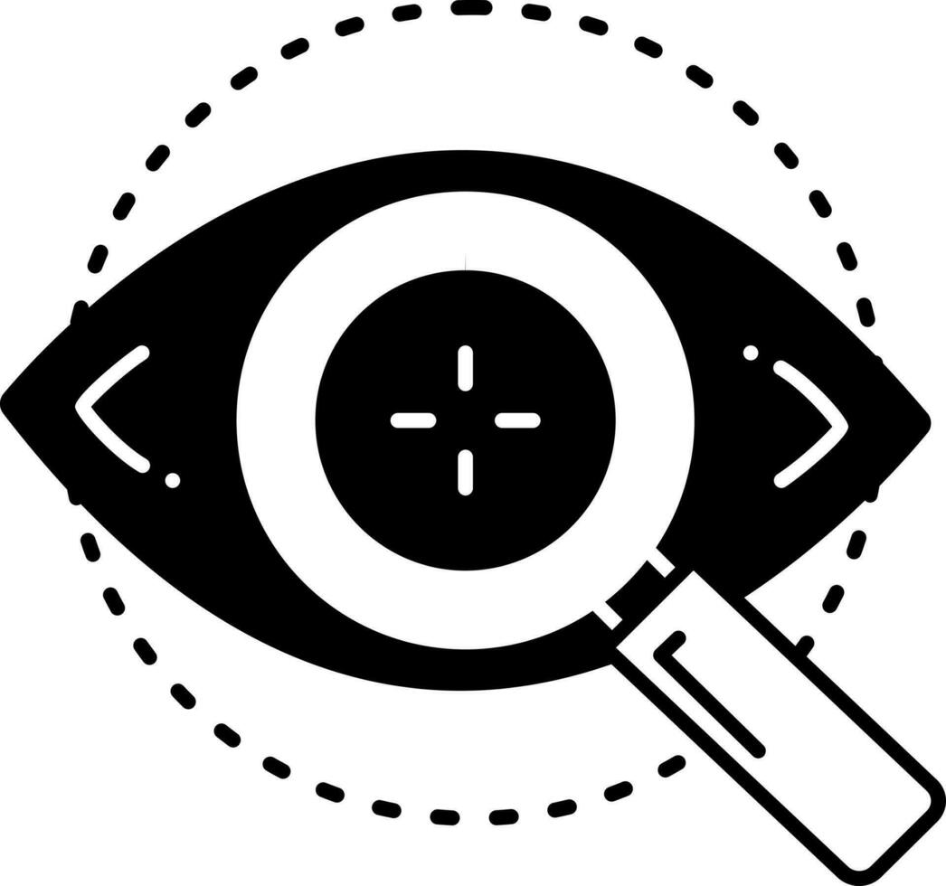 solid icon for eye test vector