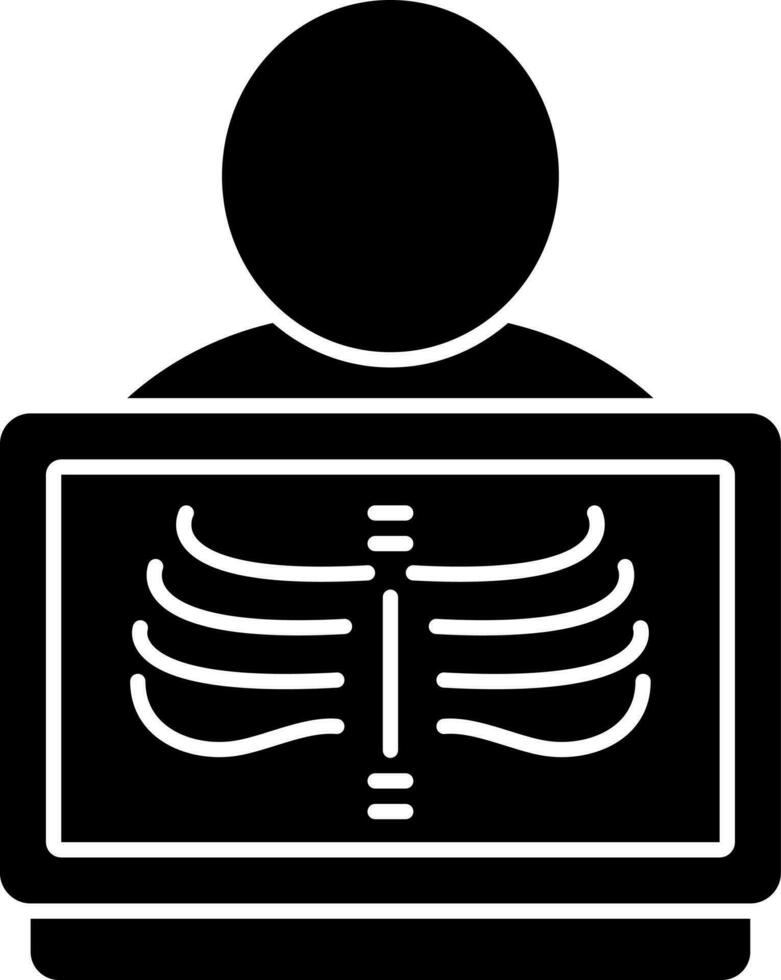 sólido icono para radiología vector