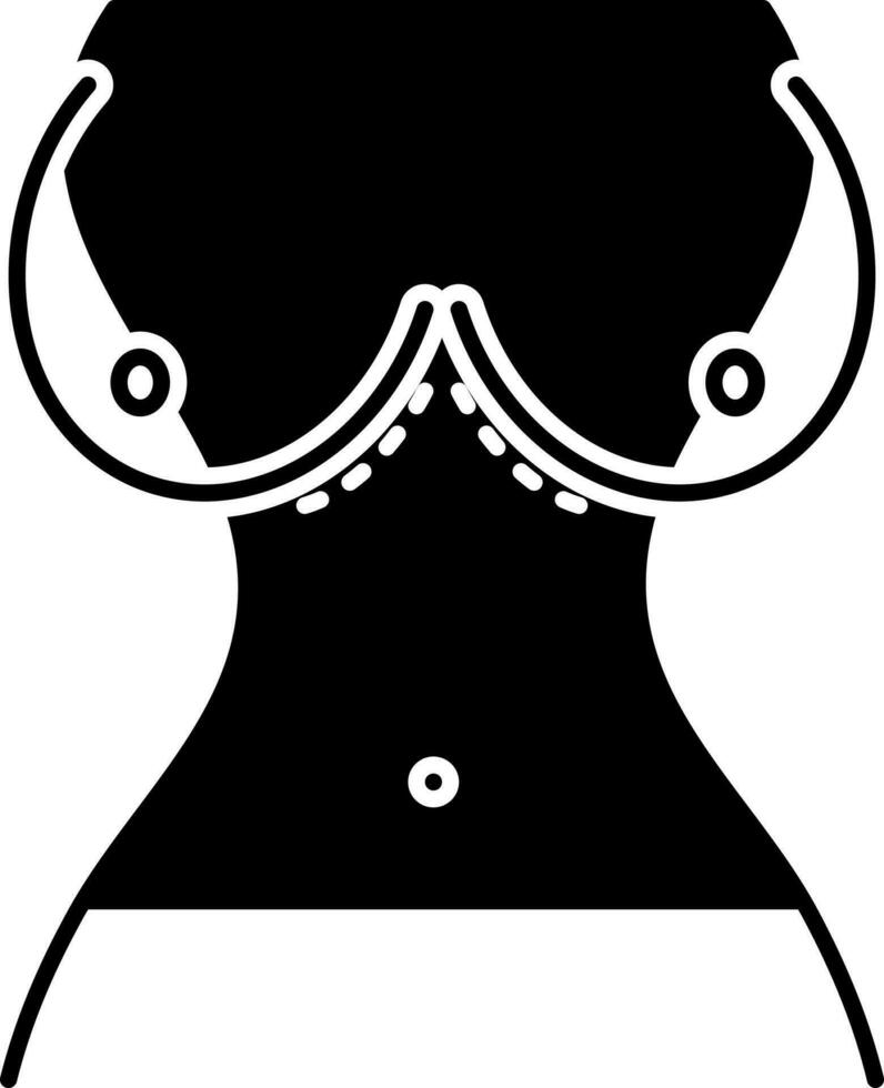 solid icon for breast augmentation vector