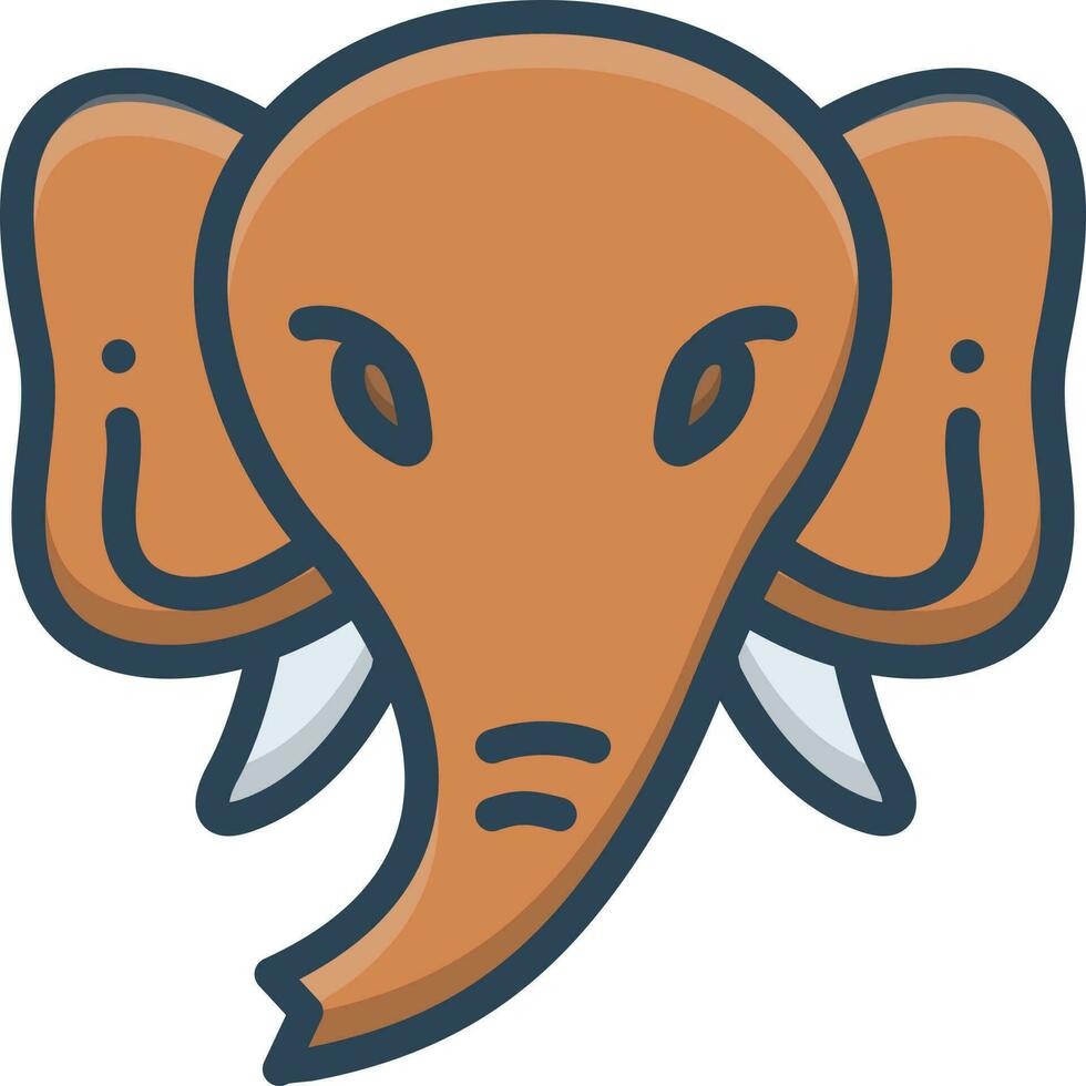 color icon for elephant vector