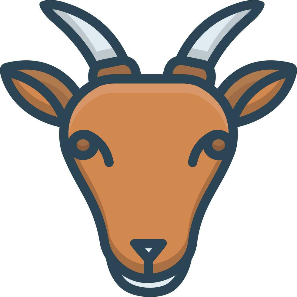 color icon for goat vector