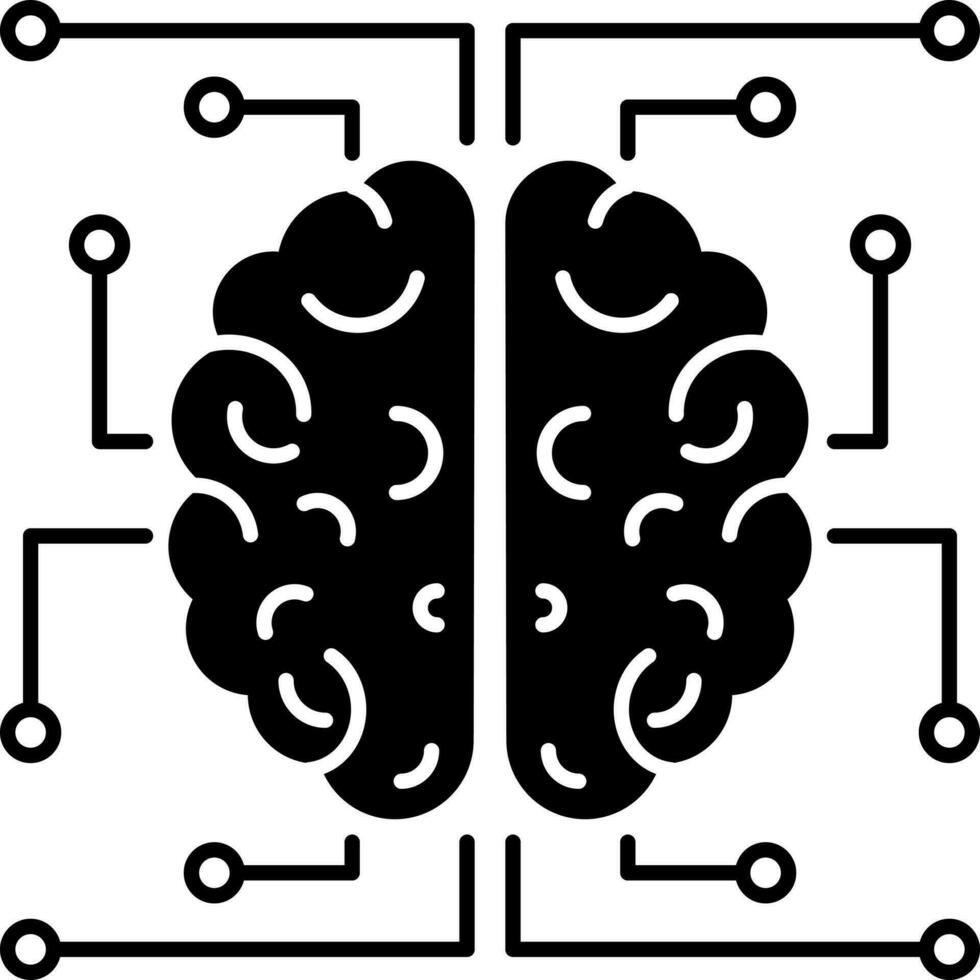 sólido icono para neurología vector