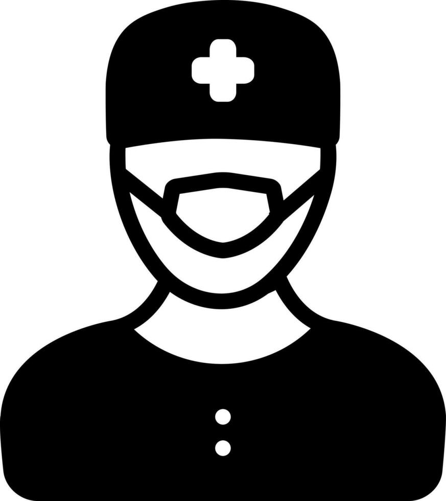 solid icon for surgeon vector