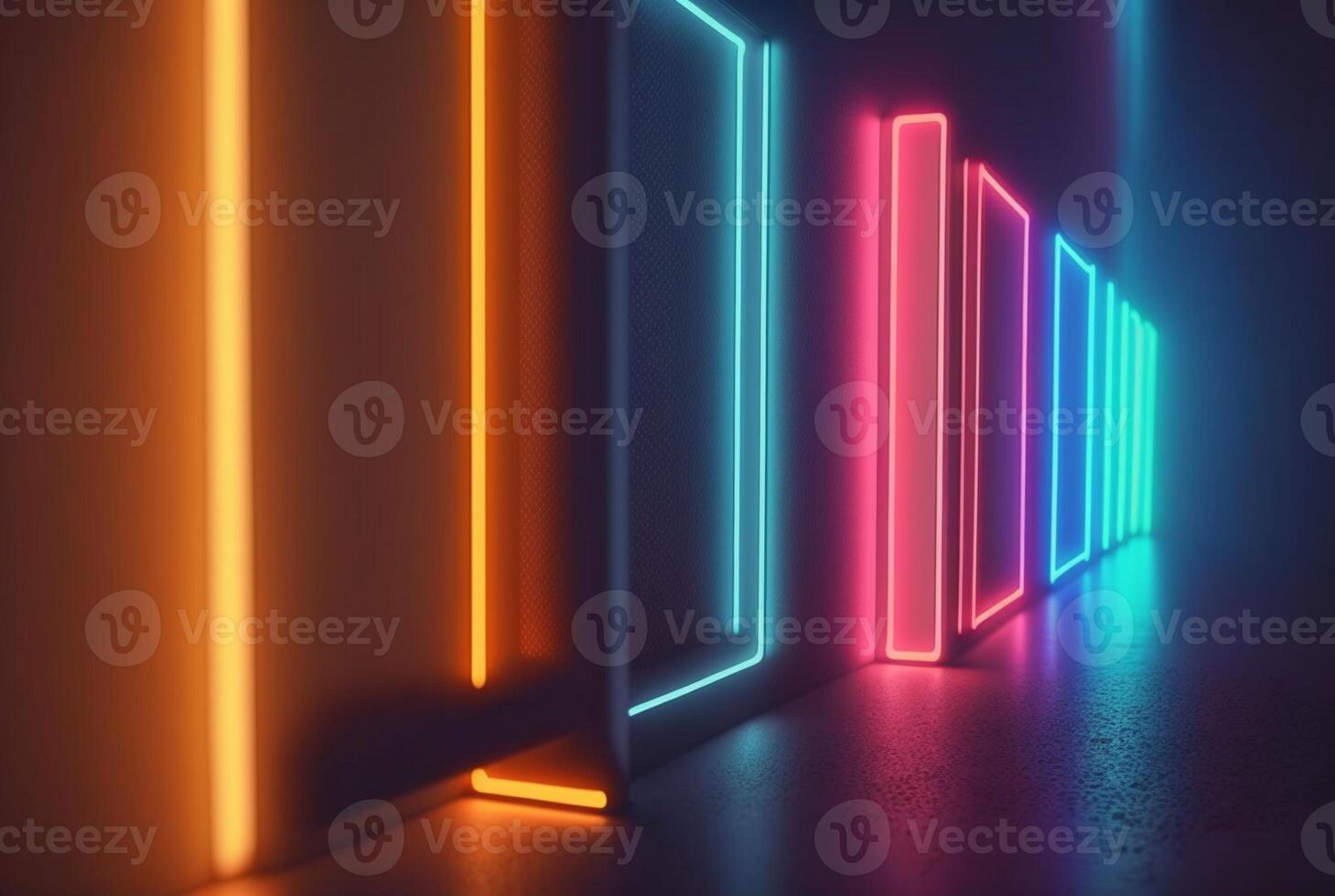 realistic background with neon light. photo