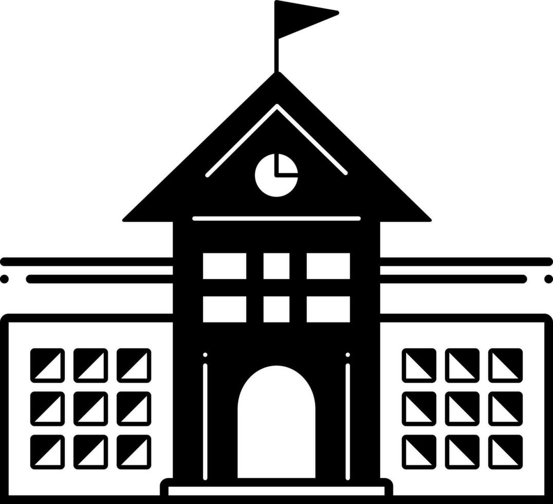 solid icon for university vector