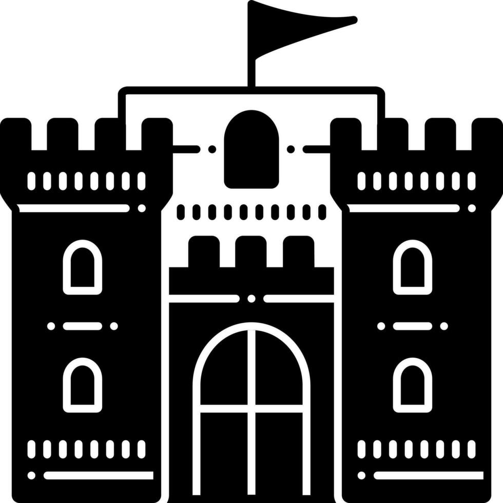 solid icon for castle flag vector