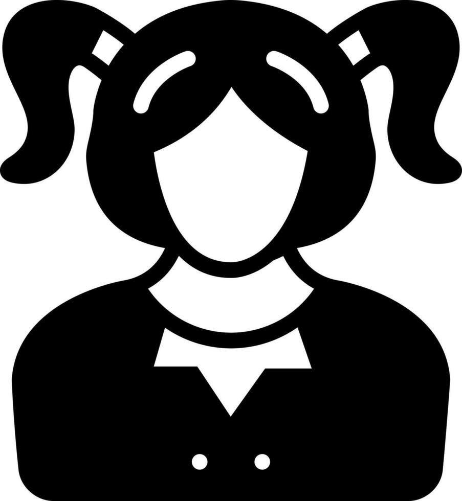 solid icon for girl vector